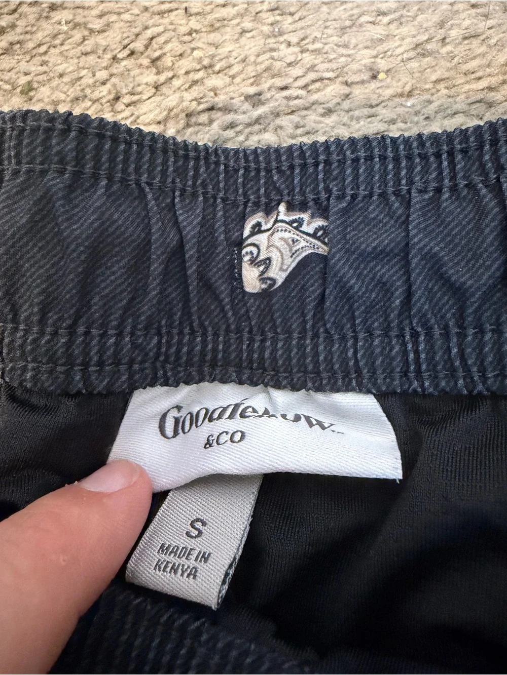 Goodfellow & Co Black Paisley-Print Swim Board Shorts